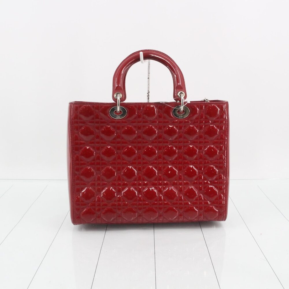 Dior Red Patent Leather Satchel - Picture 2 of 8